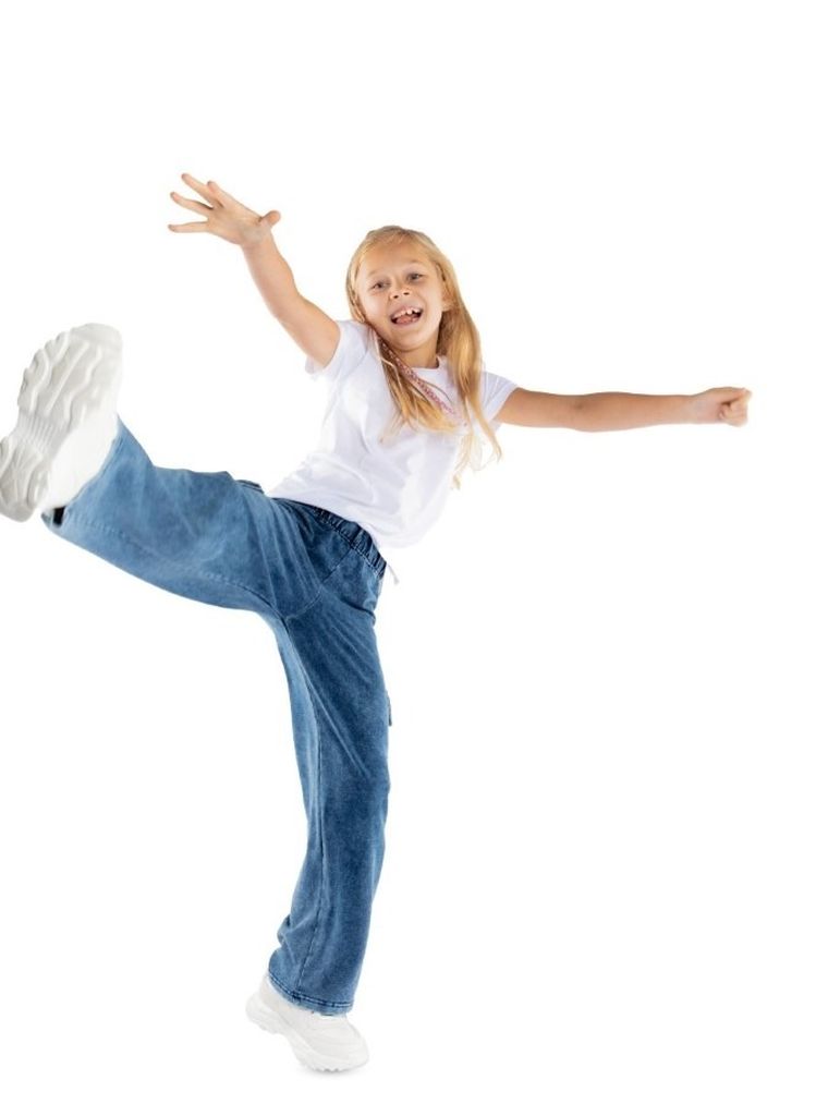 Spodnie materiałowe dziewczęce, dzwony, niebieskie, Tup Tup