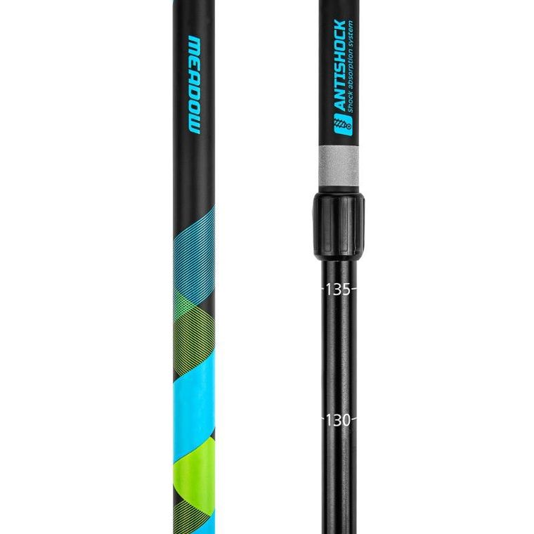 Spokey, Meadow, kije nordic walking, czarno-niebieskie, 105-135 cm