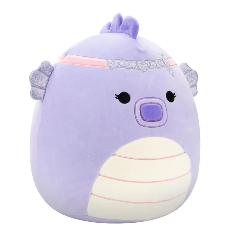 Squishmallows, Little Plush, Eartha, fioletowy konik morski, maskotka, 19 cm