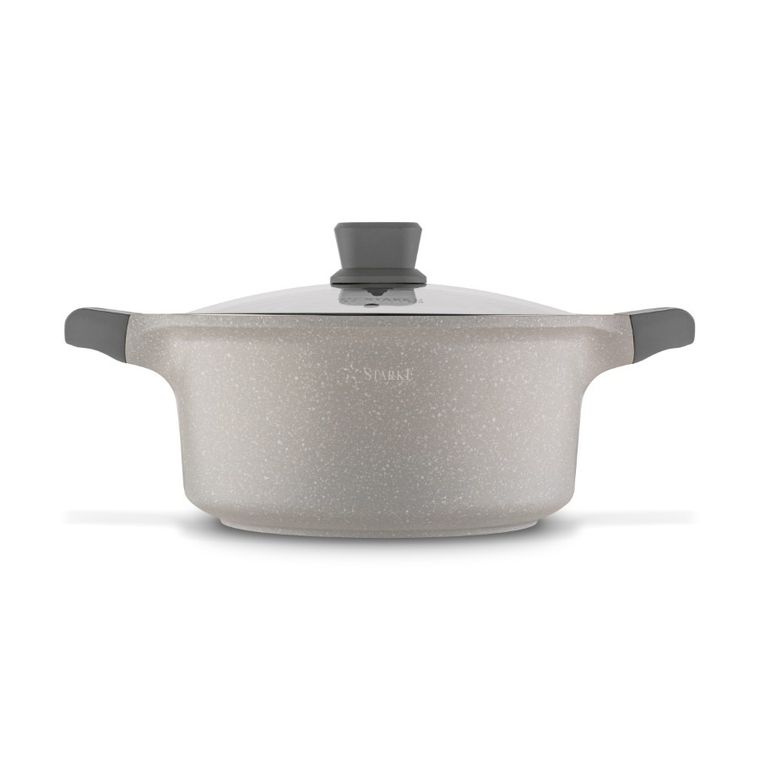 Starke Pro, Stoneware Marble, zestaw garnków z pokrywką i patelnia, 10 elementów