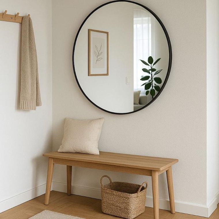 Stilovo, Noor, lustro okrągłe, metalowa rama, 80 cm