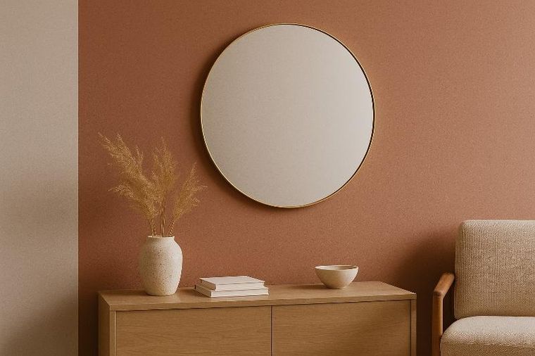 Stilovo, Noor, okrągłe lustro, metalowa rama, 80 cm