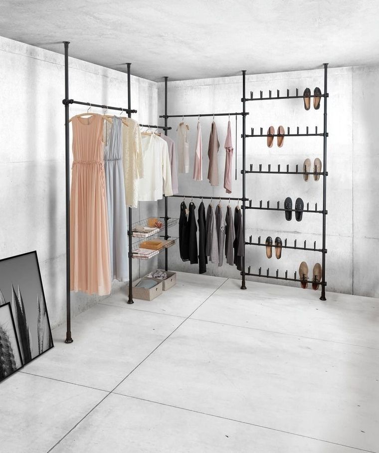 Stojak na buty teleskopowy, Herkules, czarny, wysokość 165-300 cm