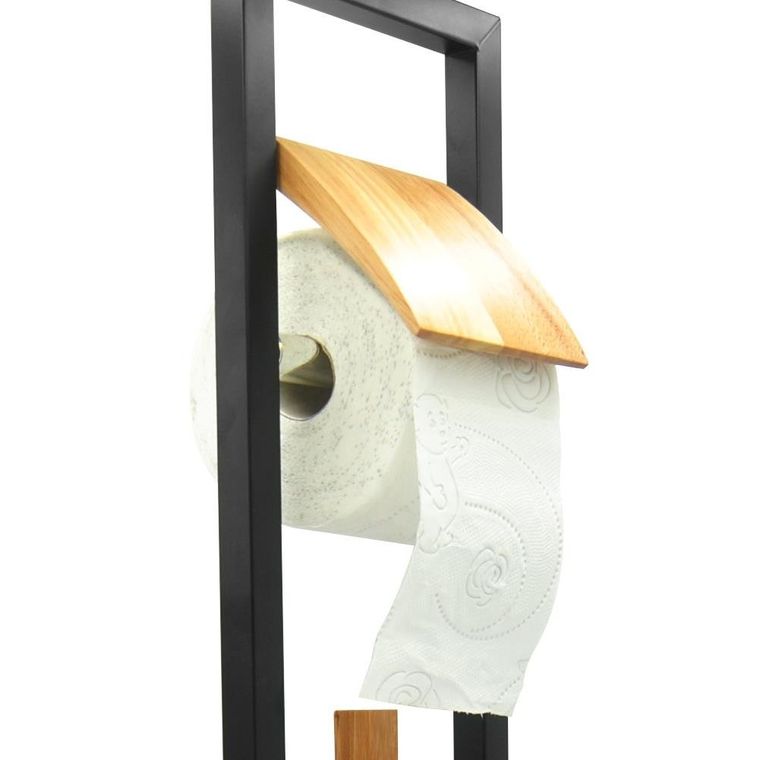 Stojak WC, szczotka do toalety uchwyt na papier, czarny