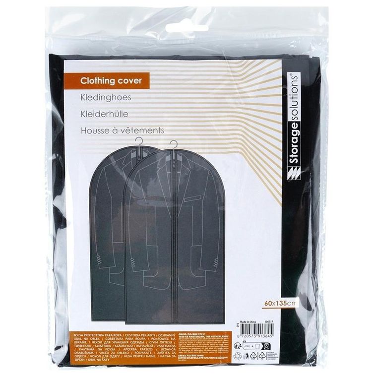 Storage Solutions, pokrowiec na ubrania, 60-135 cm, 2 szt.