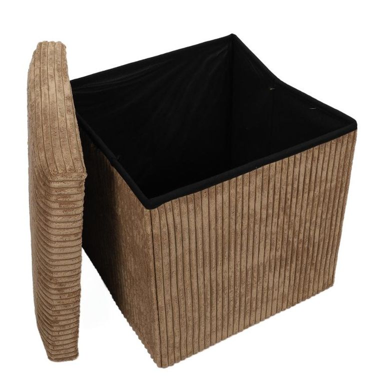 Storage Solutions, pufa ze schowkiem sztruksowa, Tobo, 38-38-38 cm