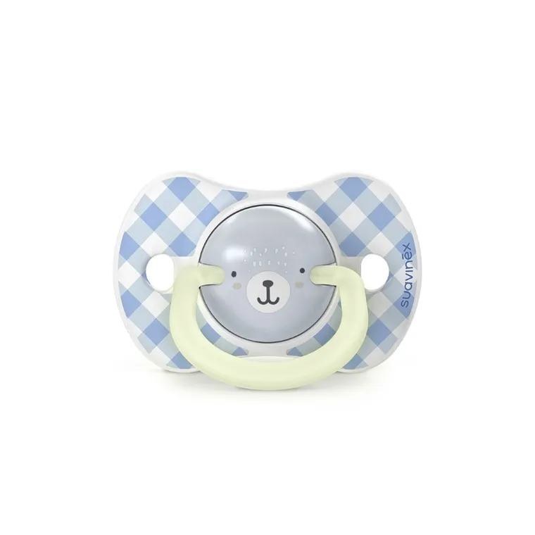 Suavinex, SX Pro, Wild & Free, smoczek fizjologiczny, niebieski, świecący, 0-6 m, 2 szt.