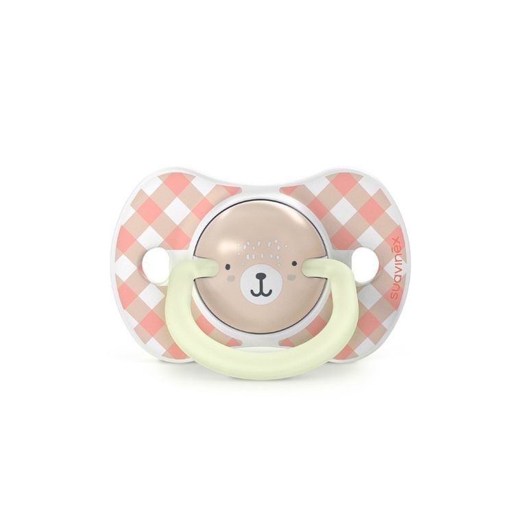 Suavinex, SX Pro, Wild & Free, smoczek fizjologiczny, różowy, świecący, 0-6 m, 2 szt.