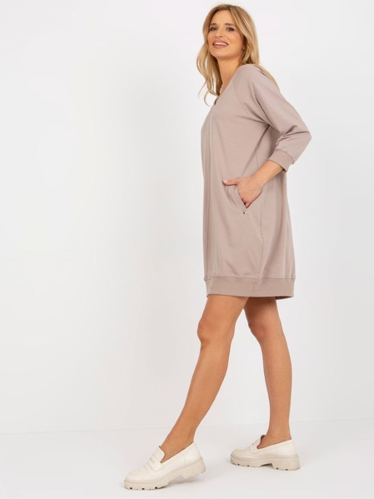 Sukienka damska, beżowa, Basic Feel Good