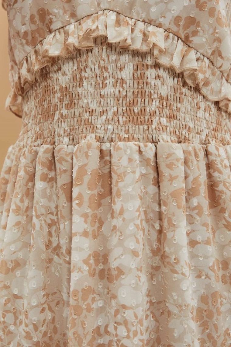 Sukienka damska, beżowa, Moodo