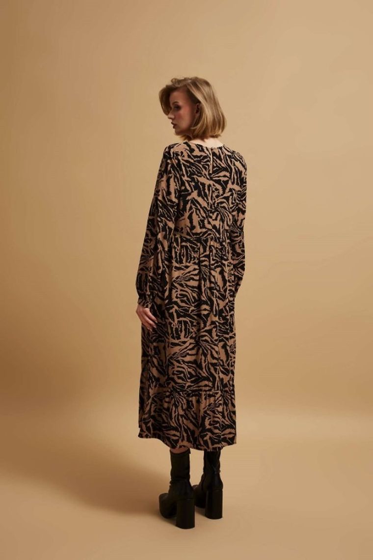 Sukienka damska, beżowa, Moodo