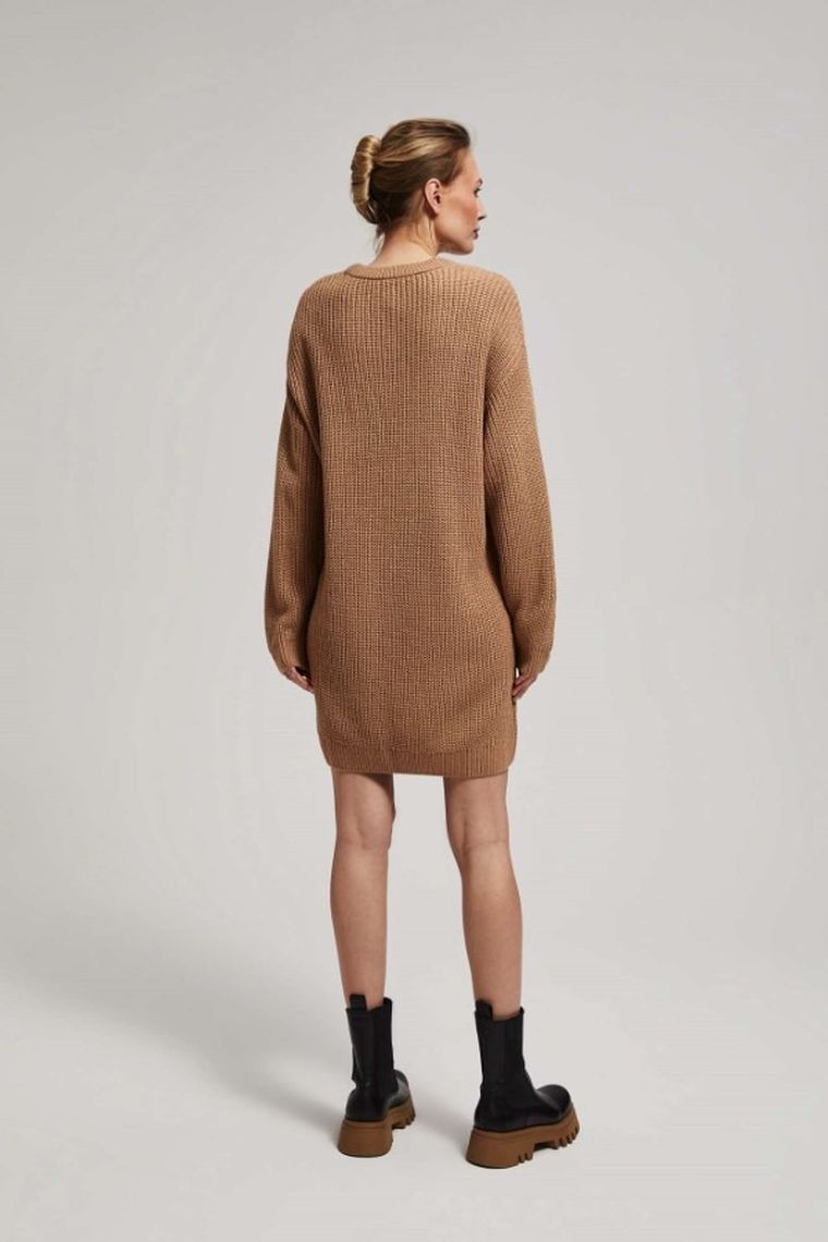 Sukienka damska, beżowa, Moodo