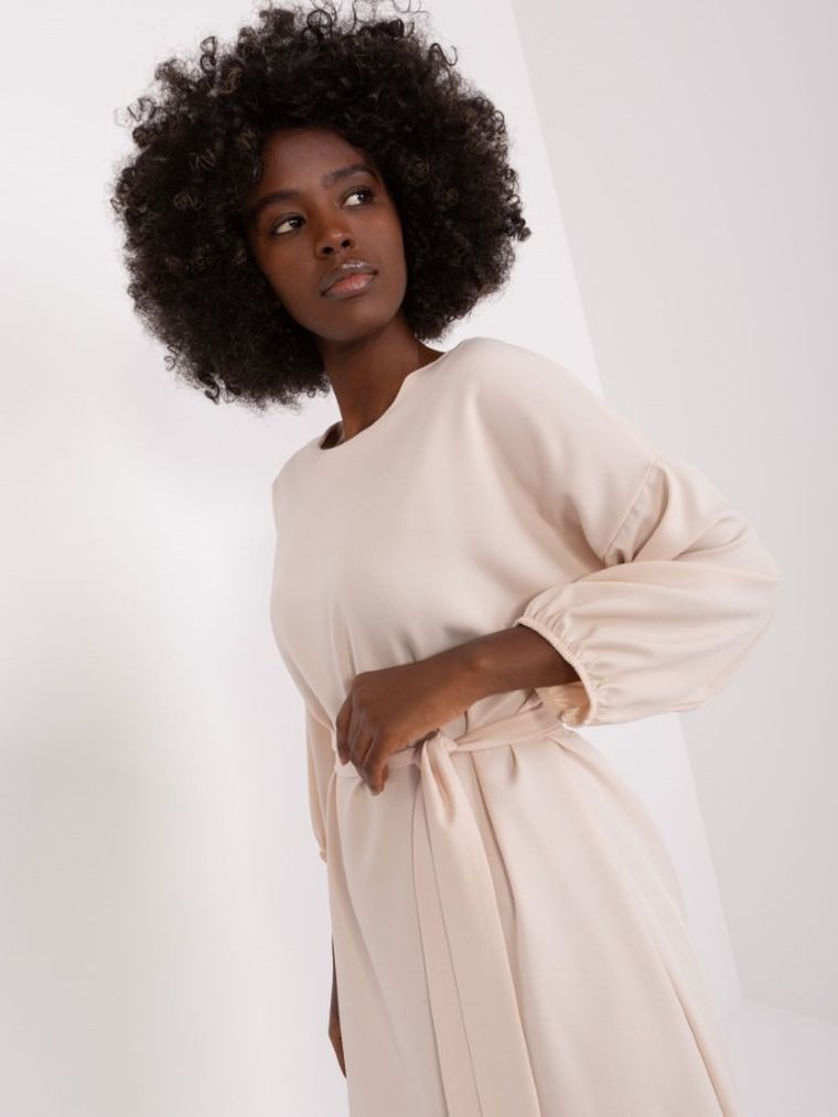 Sukienka damska, beżowa, Rue Paris