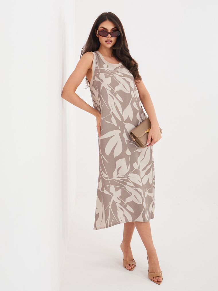 Sukienka damska, beżowa, Sublevel