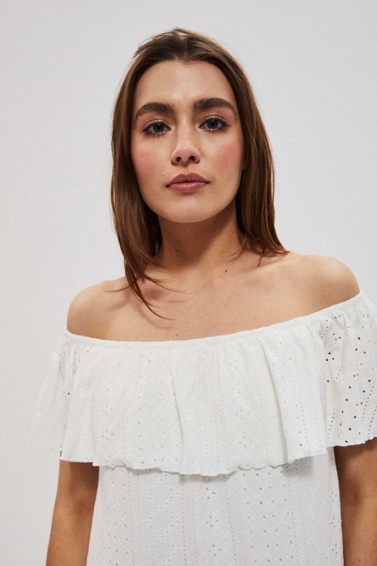 Sukienka damska, biała, Moodo