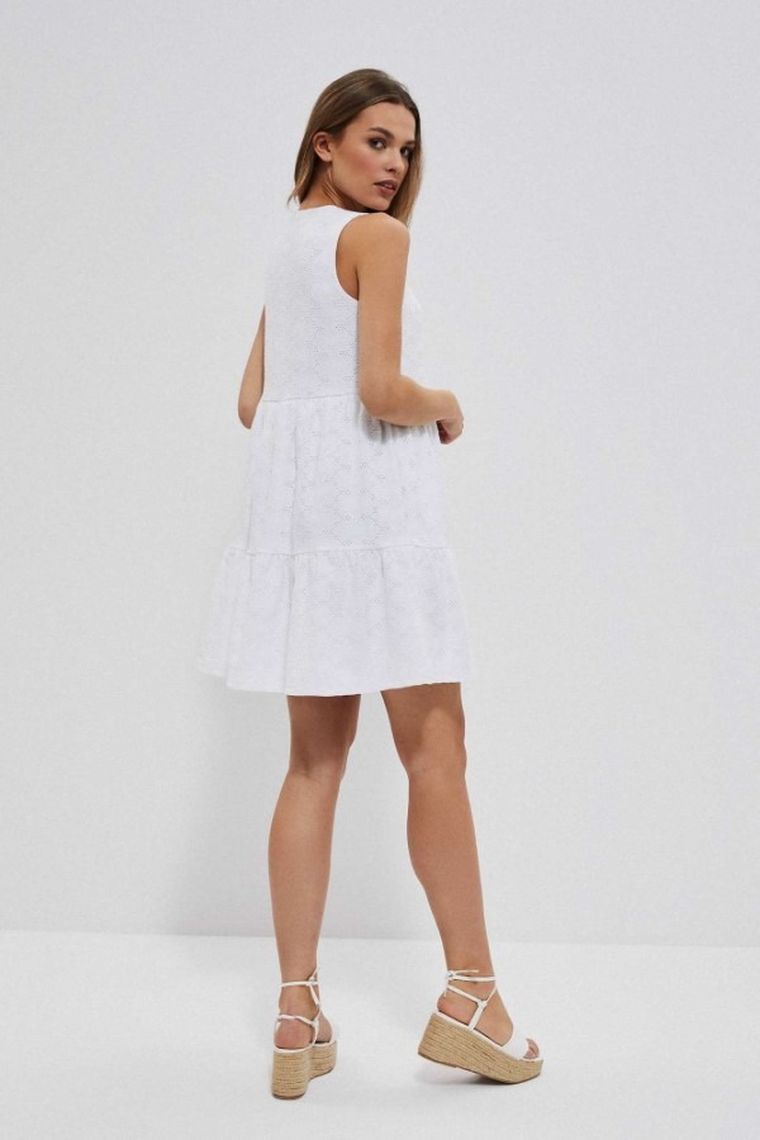 Sukienka damska, biała, Moodo