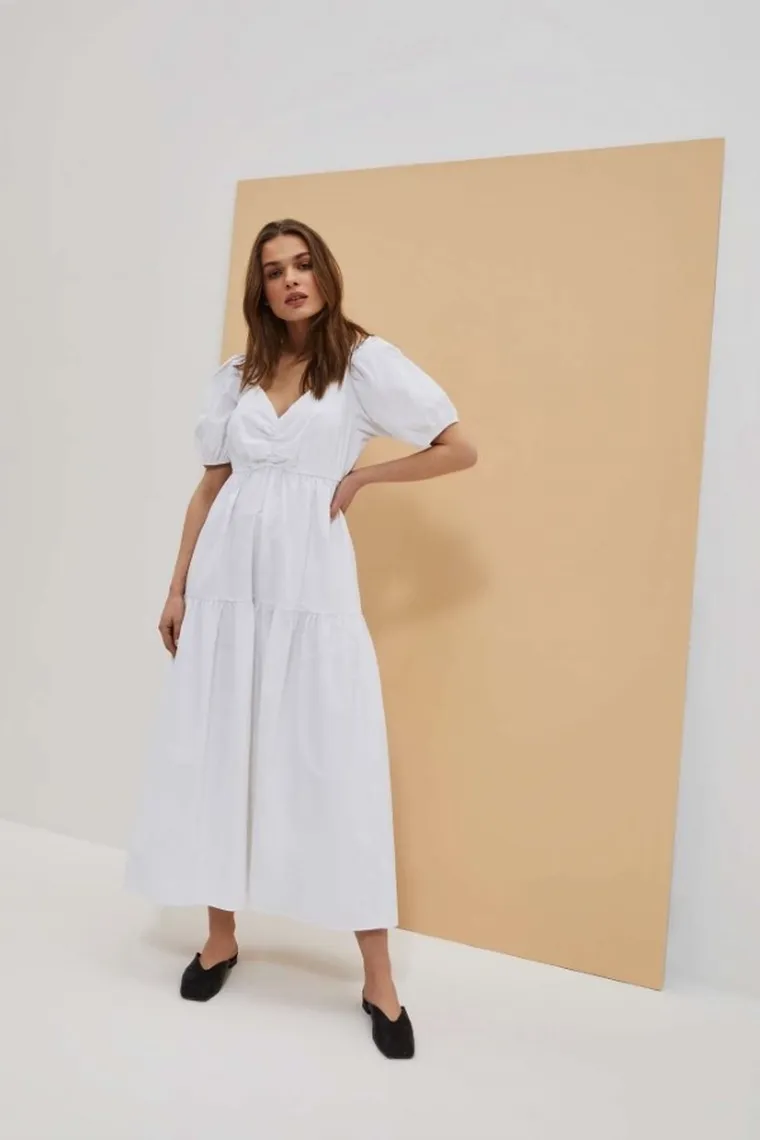 Sukienka damska, biała, Moodo