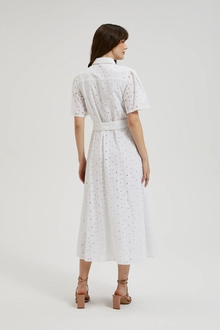 Sukienka damska, biała, Moodo