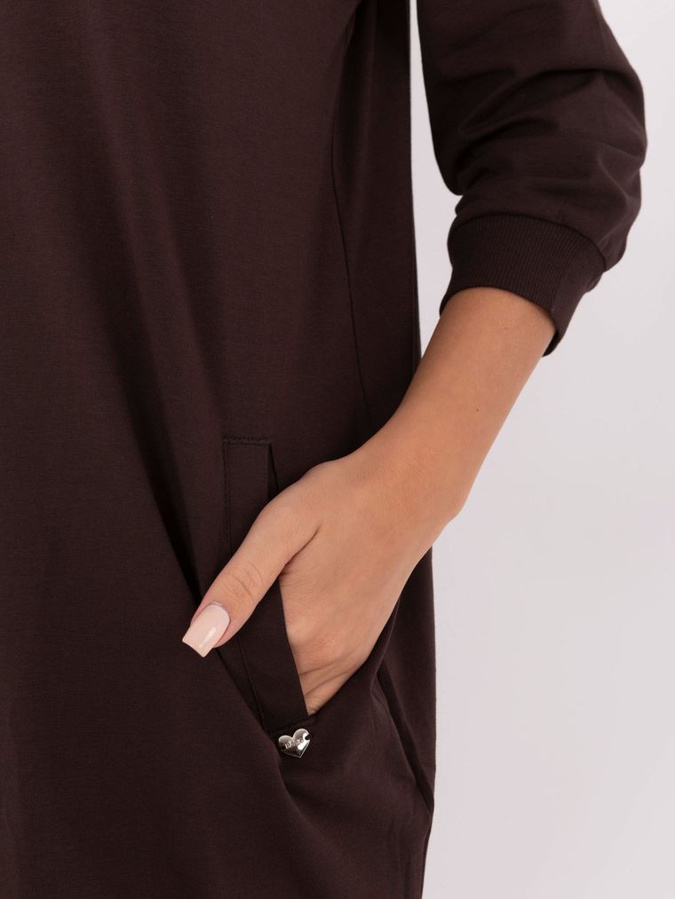 Sukienka damska, brązowa, Basic Feel Good