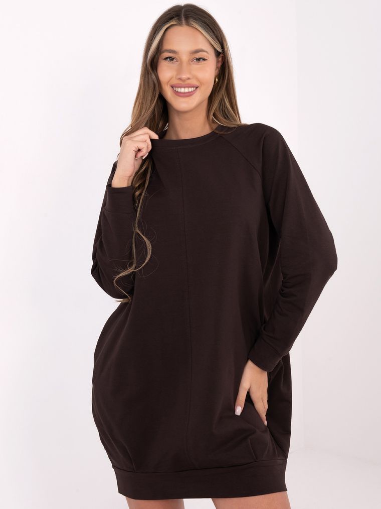 Sukienka damska, brązowa, Basic Feel Good