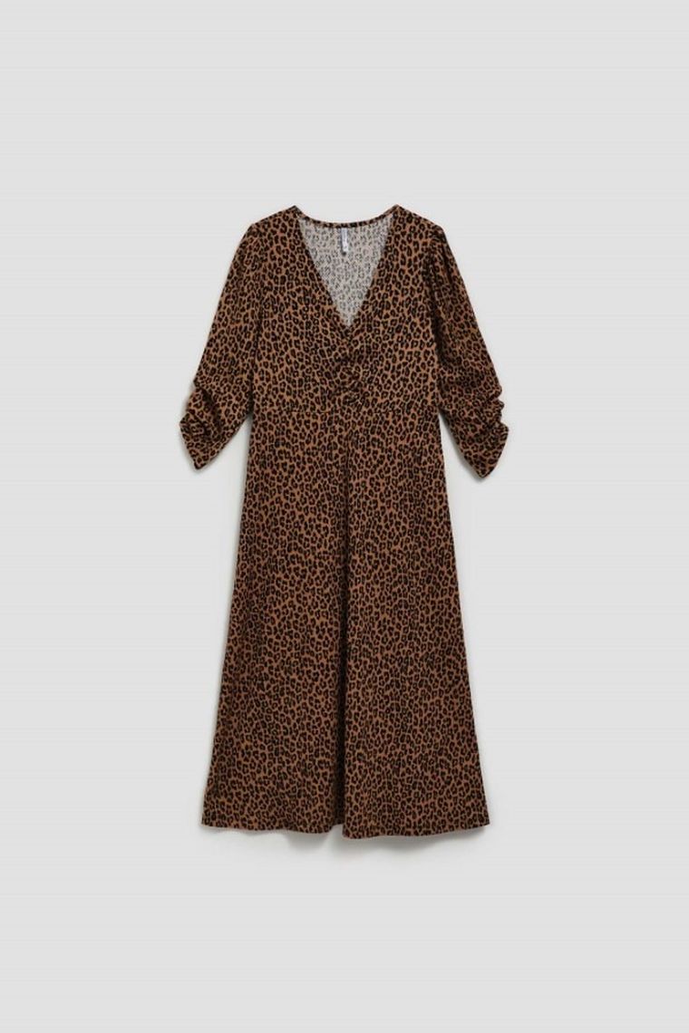 Sukienka damska, brązowa, Moodo