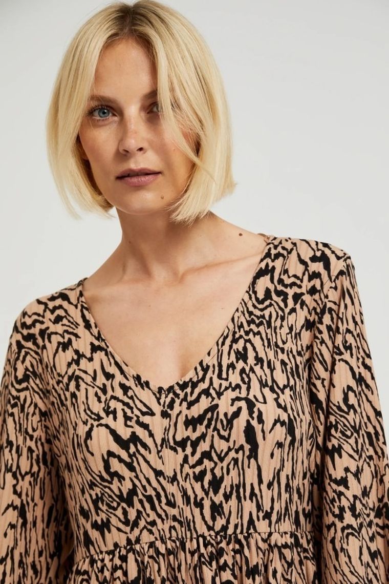 Sukienka damska, brązowa, Moodo