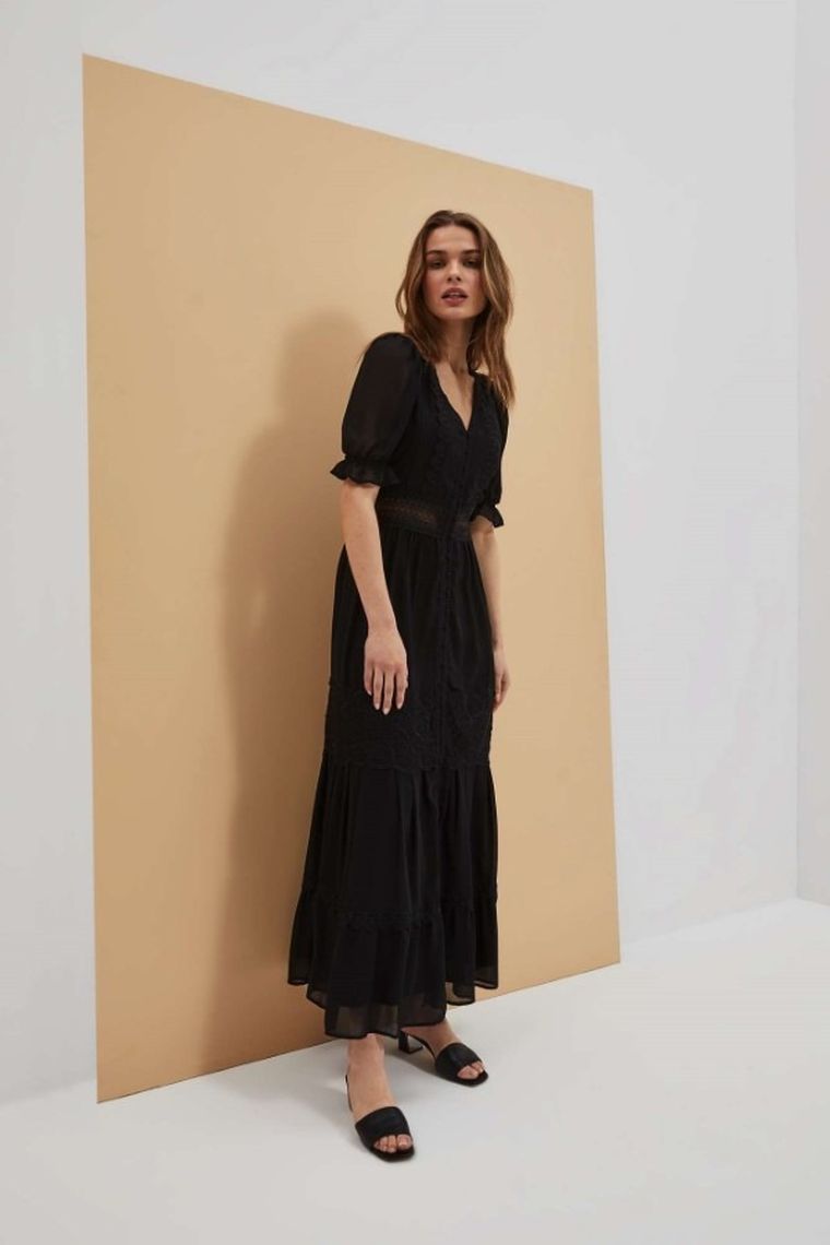 Sukienka damska, czarna, Moodo