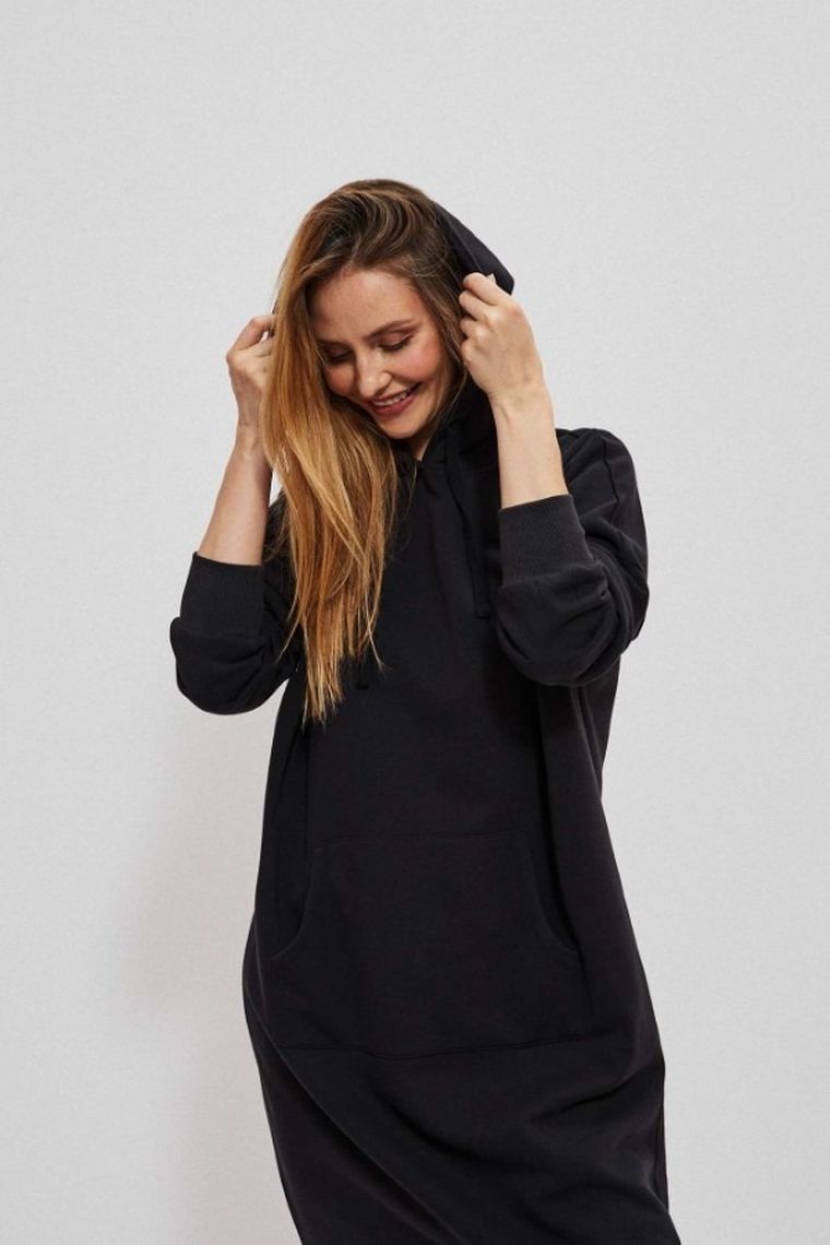 Sukienka damska, czarna, Moodo