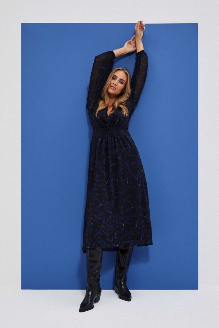 Sukienka damska, czarna, Moodo