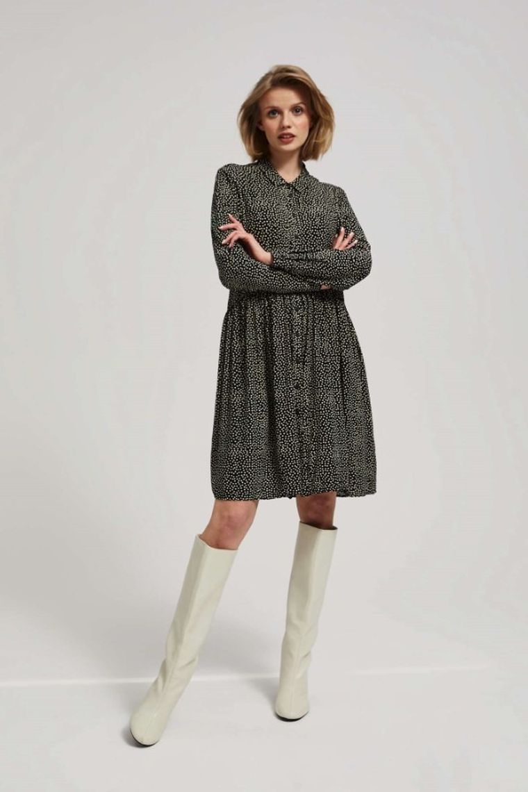 Sukienka damska, czarna, Moodo