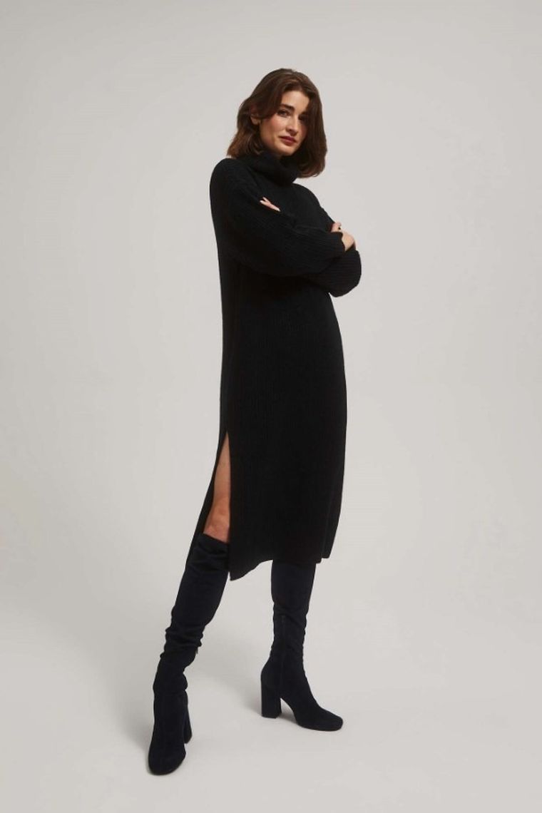 Sukienka damska, czarna, Moodo