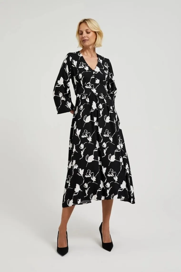 Sukienka damska, czarna, Moodo