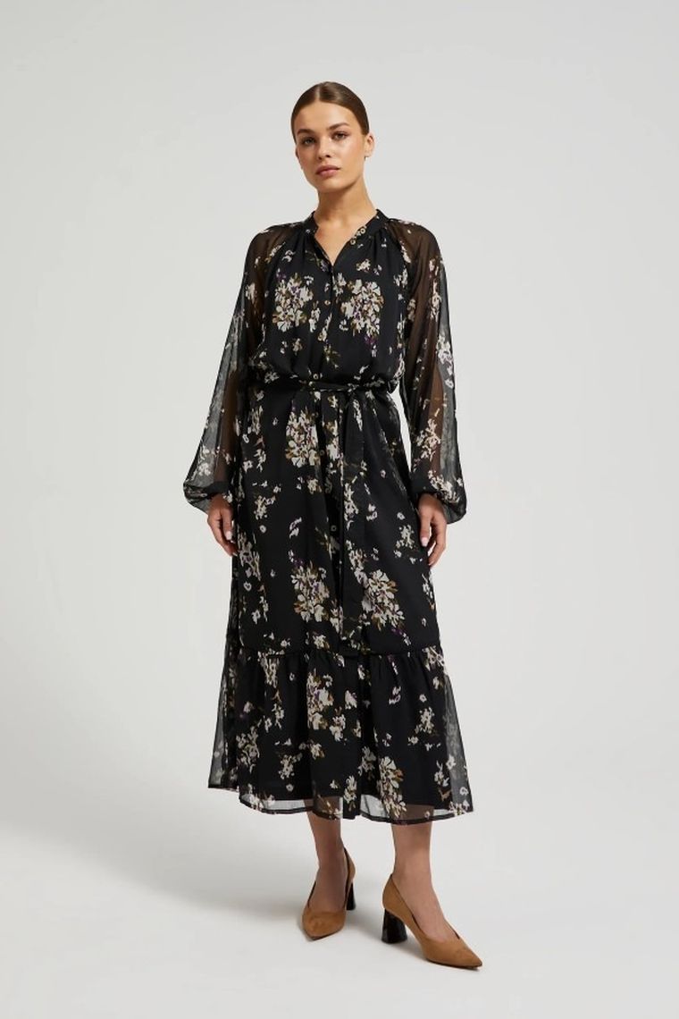 Sukienka damska, czarna, Moodo