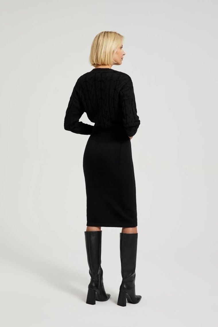 Sukienka damska, czarna, Moodo