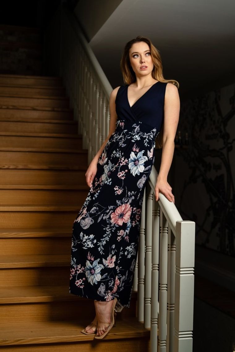 Sukienka damska, granatowa, Miracle