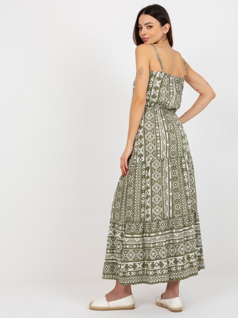 Sukienka damska na ramiączka, khaki, Sublevel