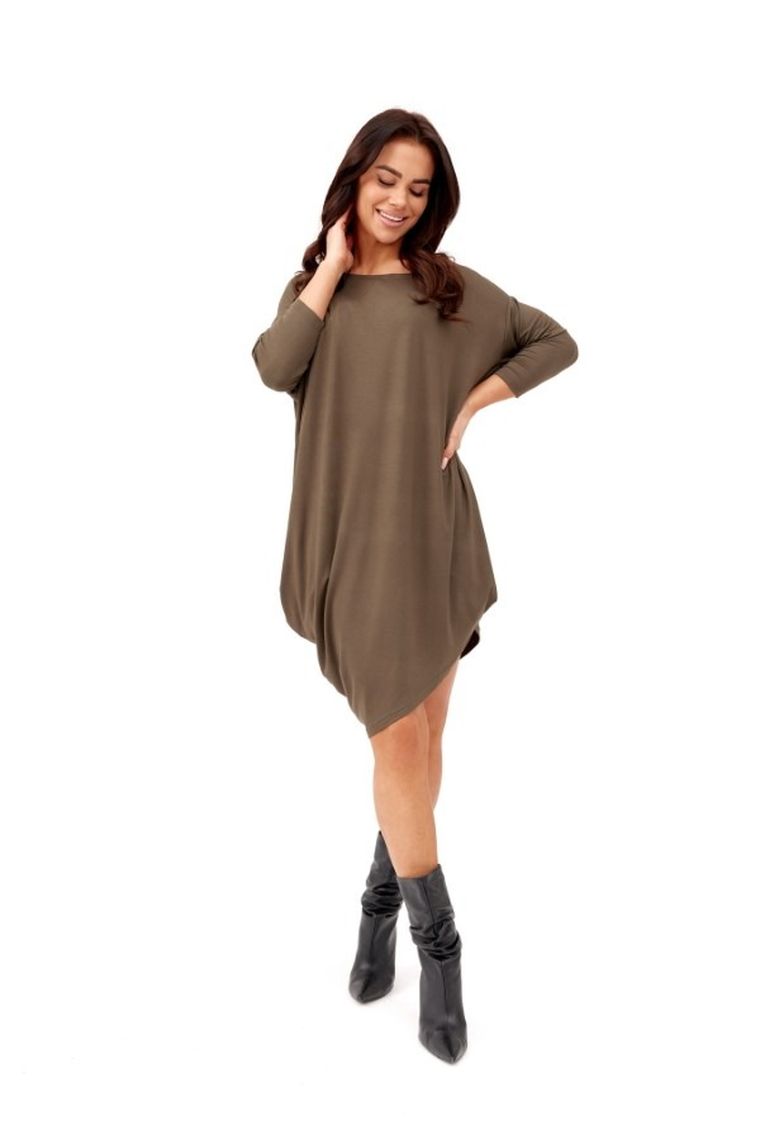 Sukienka damska, oversize, oliwkowa, Miracle