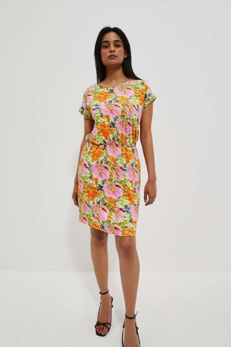 Sukienka damska, pomarańczowa, Moodo