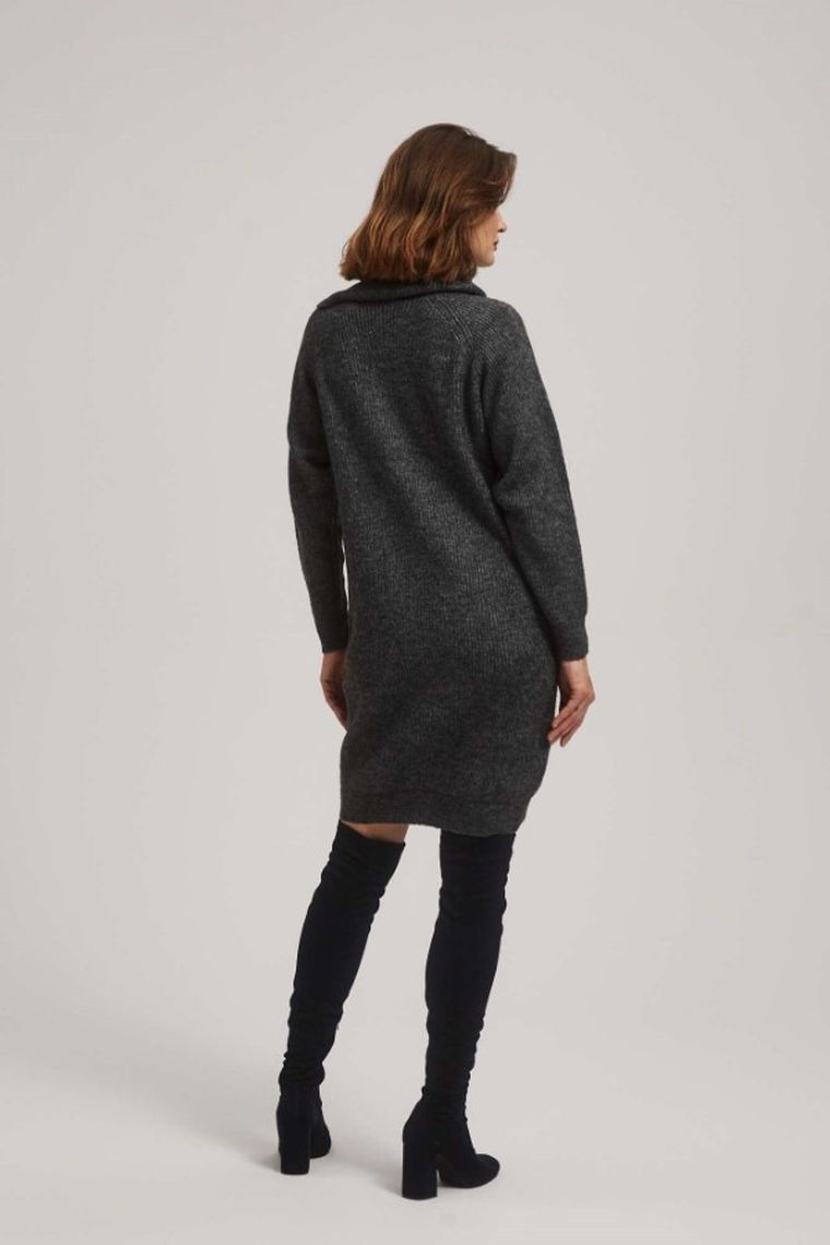 Sukienka damska, szara, Moodo