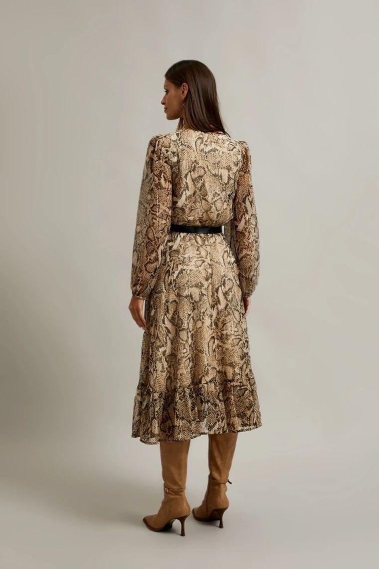 Sukienka damska, szara, Moodo