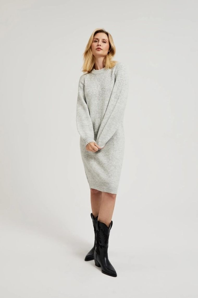 Sukienka damska, szara, Moodo