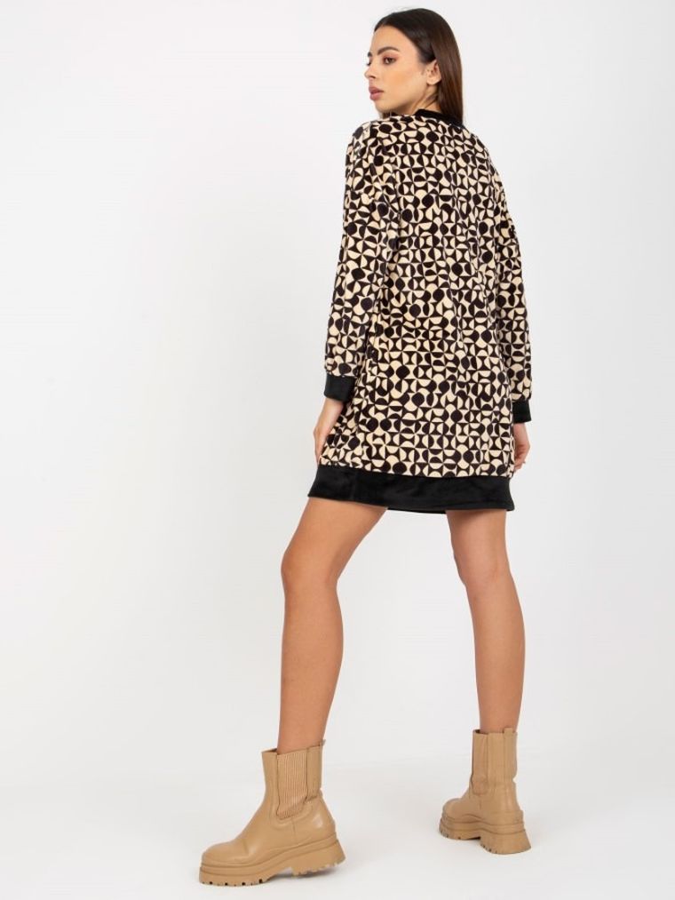 Sukienka damska, welurowa, mix, Rue Paris