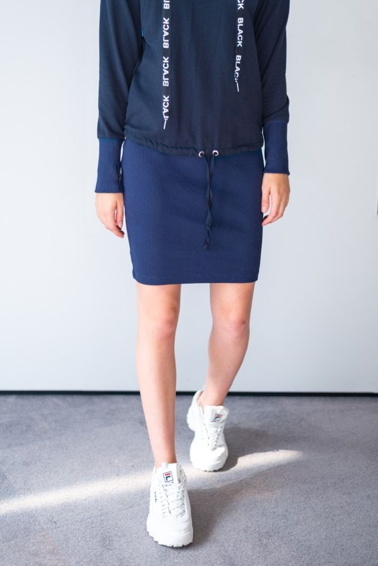 Sukienka damska z długim rękawem, do karmienia, granatowa, Miracle