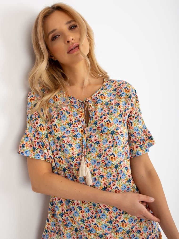 Sukienka damska z krótkim rękawem, żółta, Sublevel