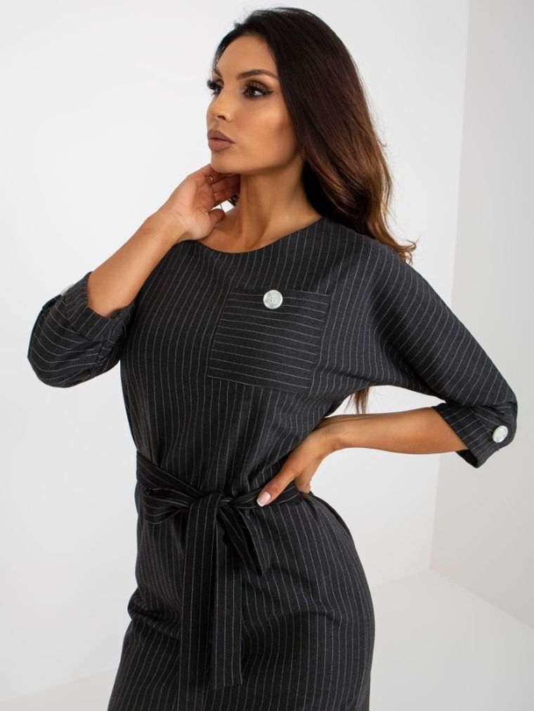 Sukienka damska z wełną, szara, Lakerta