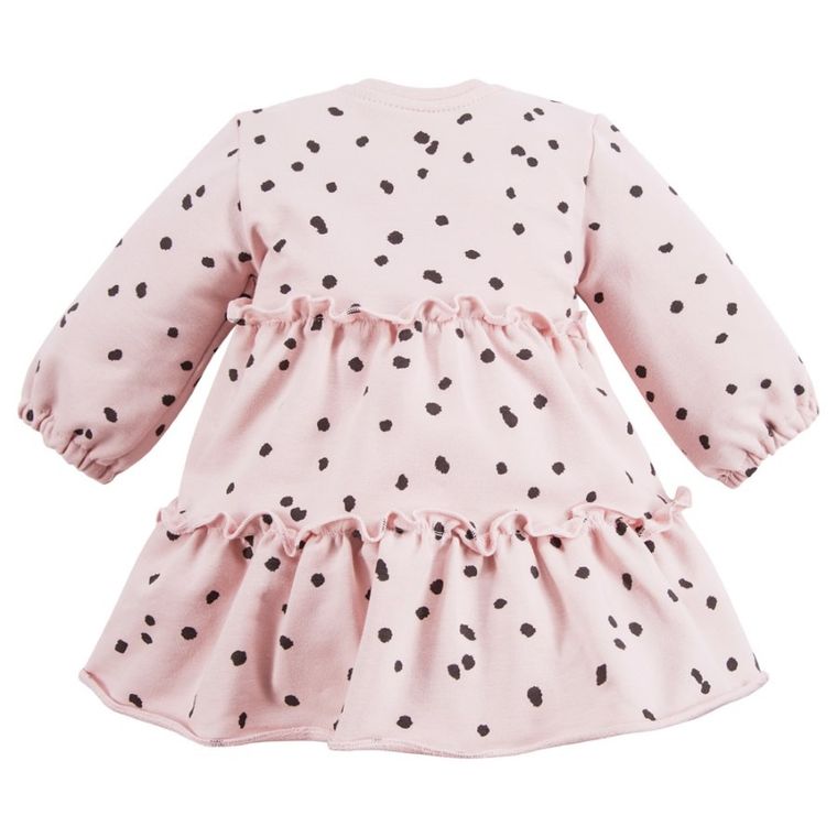 Sukienka dziewczęca z długim rękawem, jasnoróżowa, Eevi