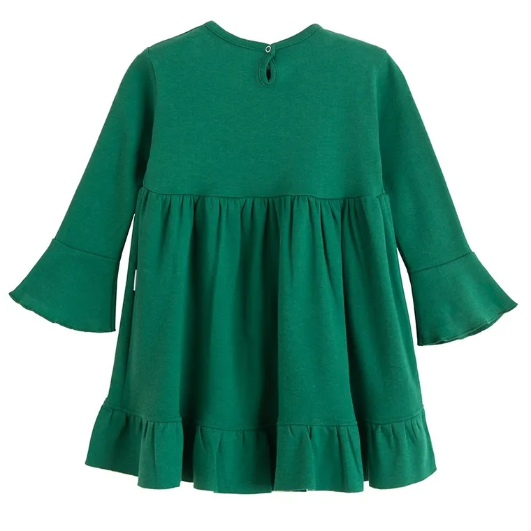 Sukienka dziewczęca z długim rękawem, zielona, Nicol