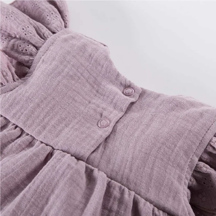 Sukienka dziewczęca z krótkim rękawem, fioletowa, Eevi