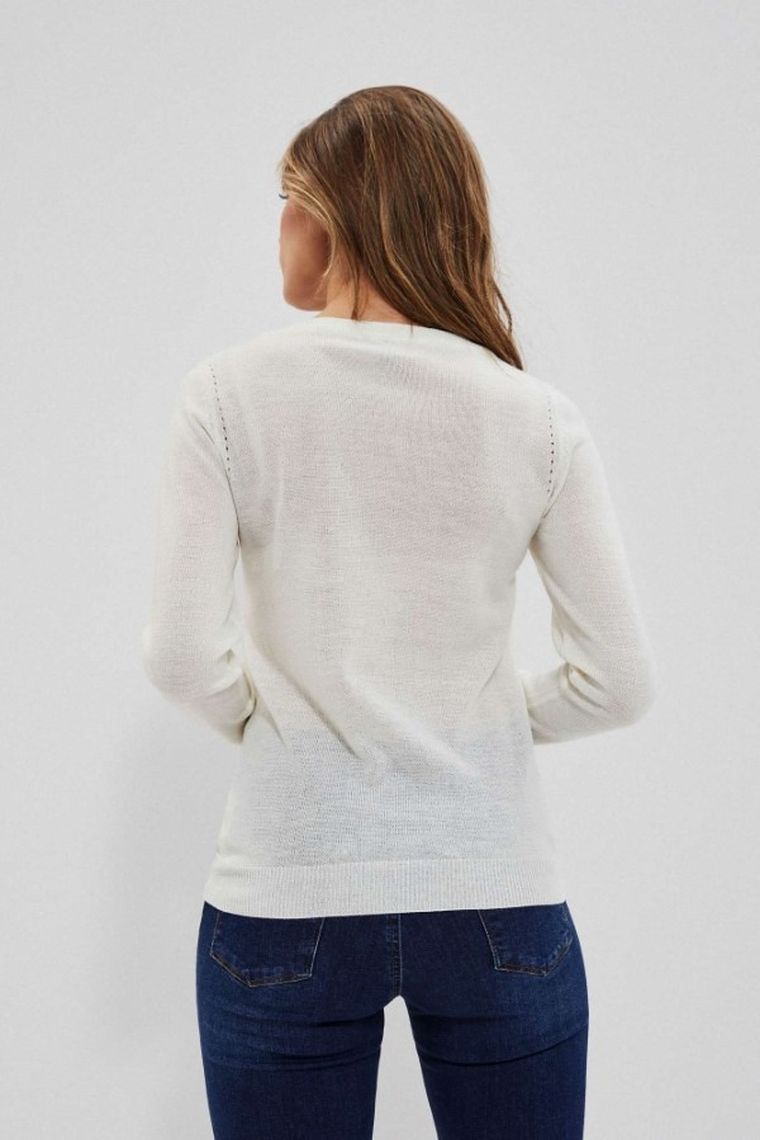 Sweter damski, biały, Moodo