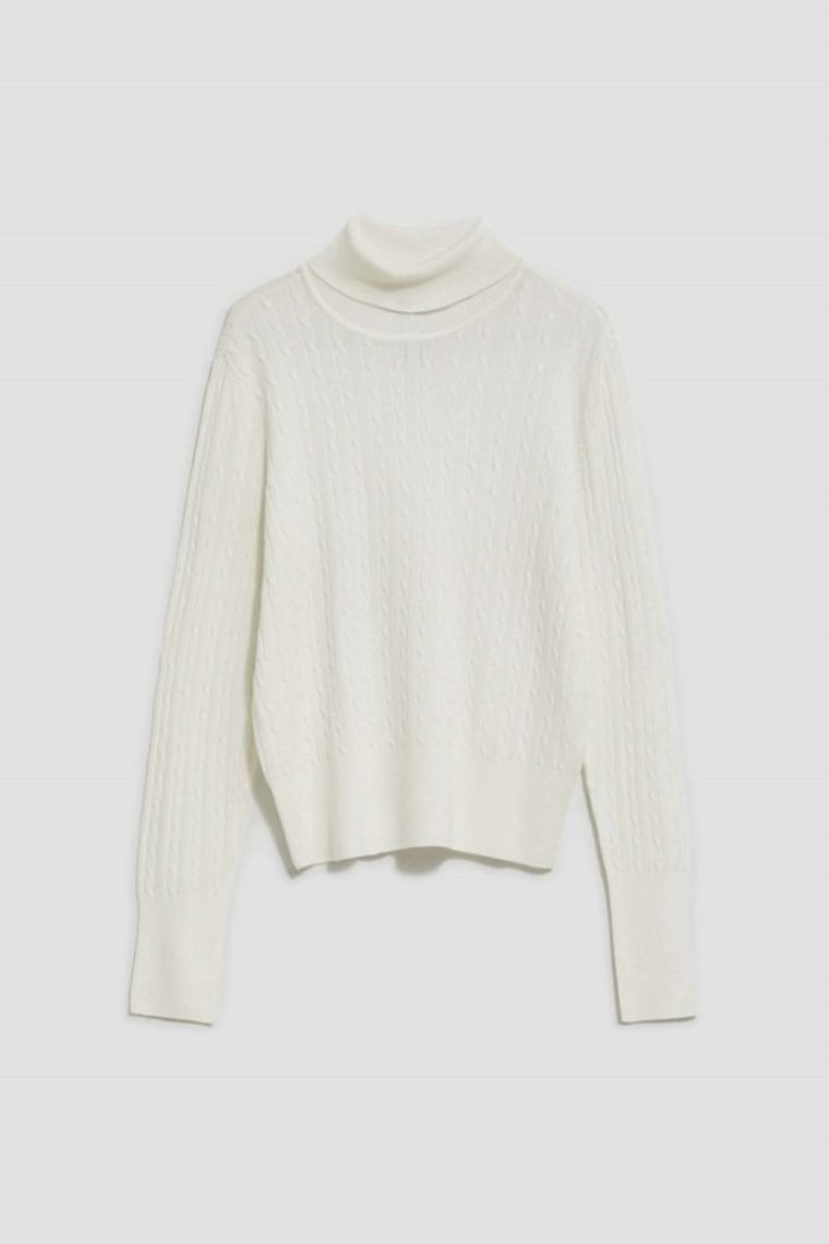 Sweter damski, biały, Moodo